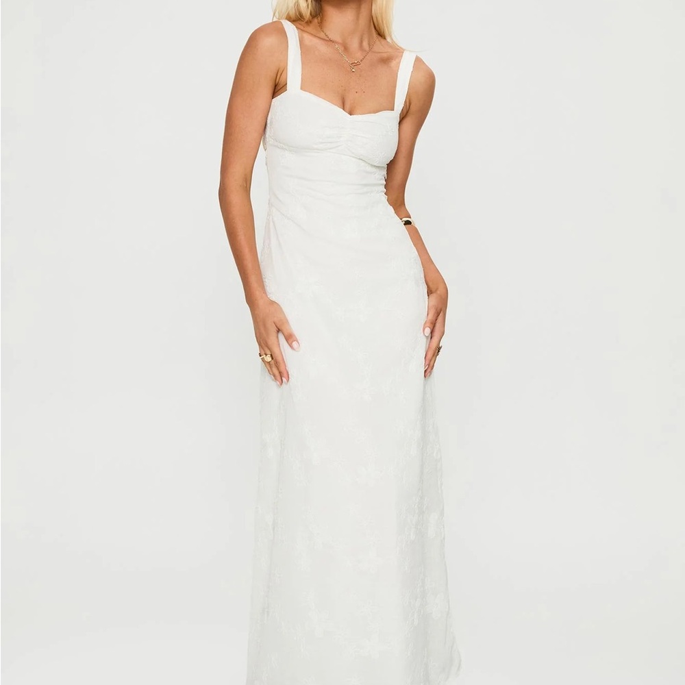 Princess Polly MAISONE BRODERIE MAXI DRESS WHITE